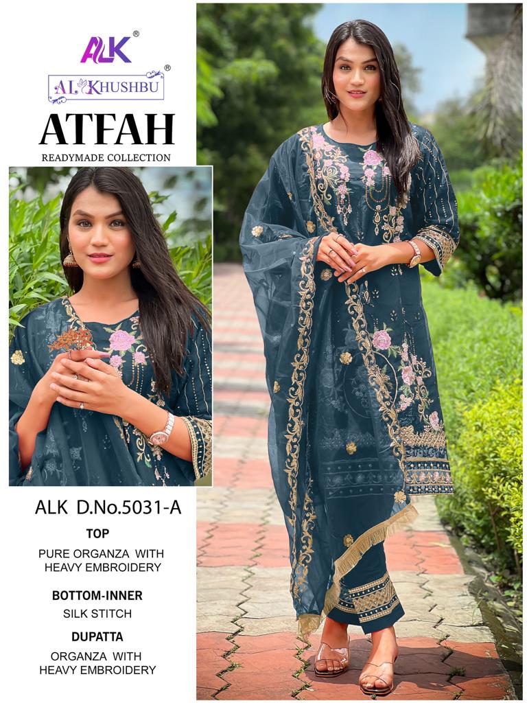 Alk Khushbu Atfah Vol 1 Organza Pakistani Readymade Suits
